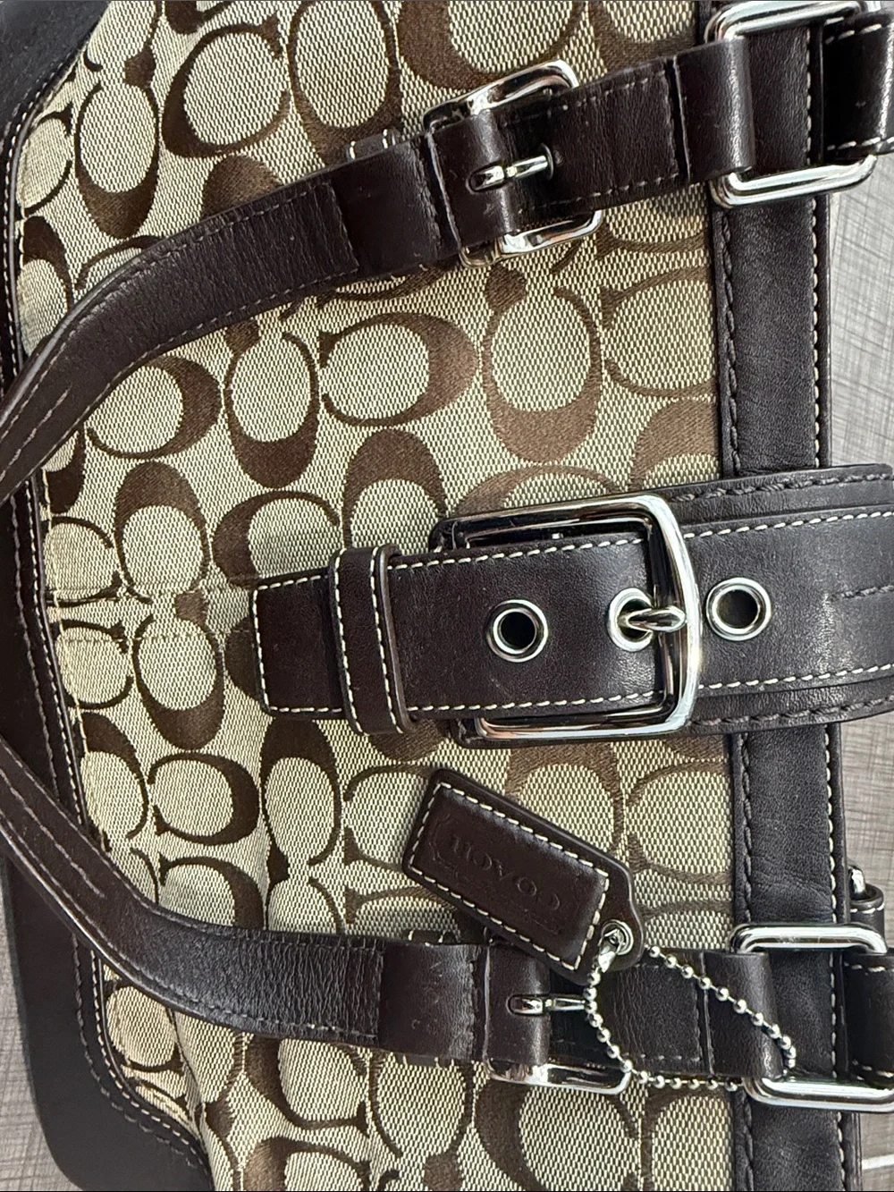 Coach Hampton Signature Canvas Purse Brown